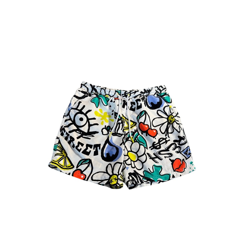 No Boundaries Men Graffiti Pop Art Swim Trunks Multicolor Board Shorts M